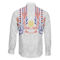 Philippines Barong Style Family Matching Off Shoulder Short Dress and Hawaiian Shirt Polynesian Kakau Art Tattoos with Tribal Filipino Sun