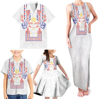 Philippines Barong Style Family Matching Tank Maxi Dress and Hawaiian Shirt Polynesian Kakau Art Tattoos with Tribal Filipino Sun