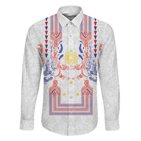 Philippines Barong Style Family Matching Tank Maxi Dress and Hawaiian Shirt Polynesian Kakau Art Tattoos with Tribal Filipino Sun