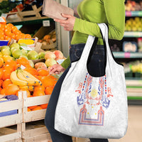 Philippines Barong Style Grocery Bag Polynesian Kakau Art Tattoos with Tribal Filipino Sun