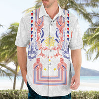 Philippines Barong Style Hawaiian Shirt Polynesian Kakau Art Tattoos with Tribal Filipino Sun