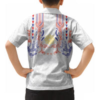 Philippines Barong Style Kid Hawaiian Shirt Polynesian Kakau Art Tattoos with Tribal Filipino Sun LT03 - Polynesian Pride
