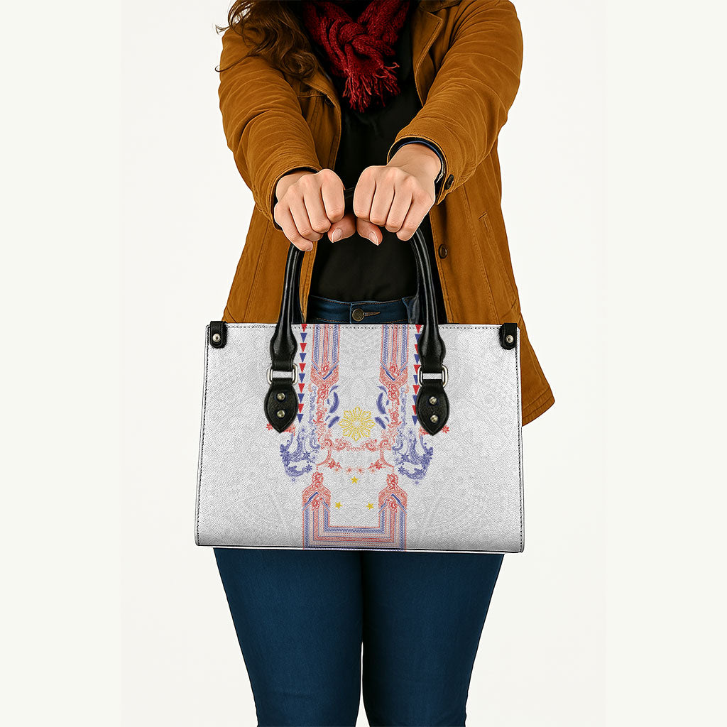 Philippines Barong Style Leather Bag Polynesian Kakau Art Tattoos with Tribal Filipino Sun