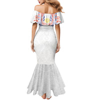Philippines Barong Style Mermaid Dress Polynesian Kakau Art Tattoos with Tribal Filipino Sun