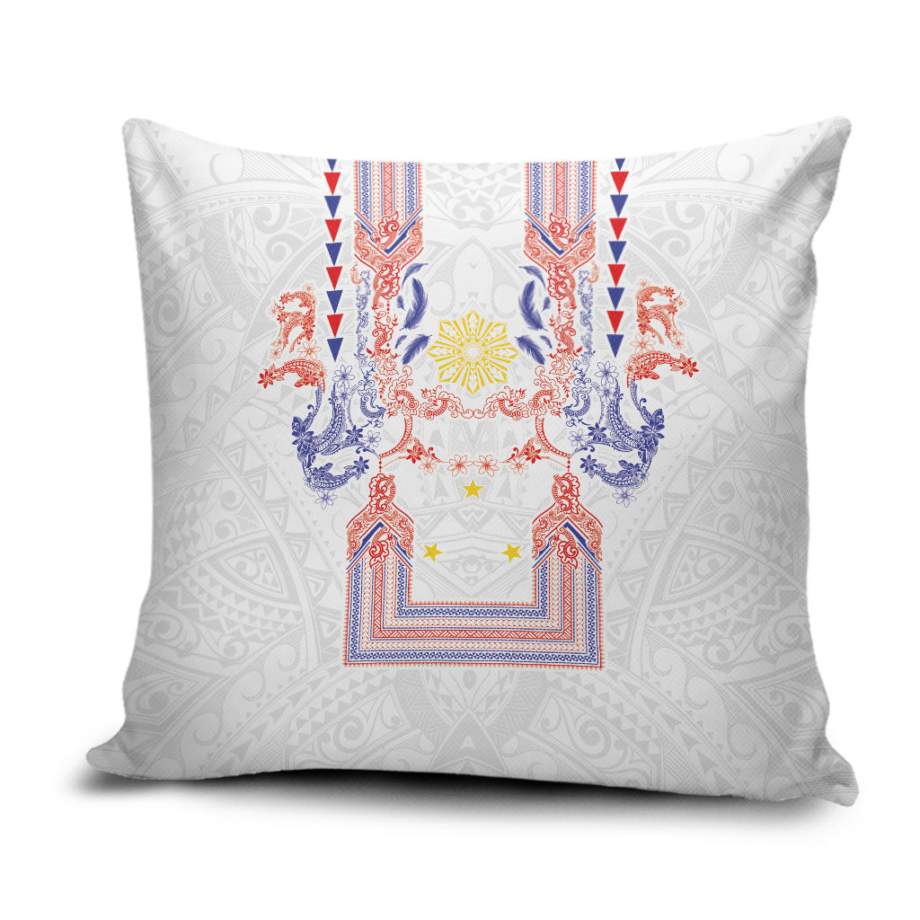 Philippines Barong Style Pillow Cover Polynesian Kakau Art Tattoos with Tribal Filipino Sun