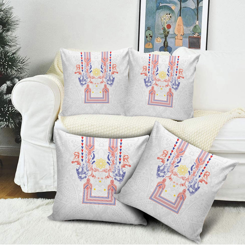 Philippines Barong Style Pillow Cover Polynesian Kakau Art Tattoos with Tribal Filipino Sun