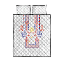 Philippines Barong Style Quilt Bed Set Polynesian Kakau Art Tattoos with Tribal Filipino Sun