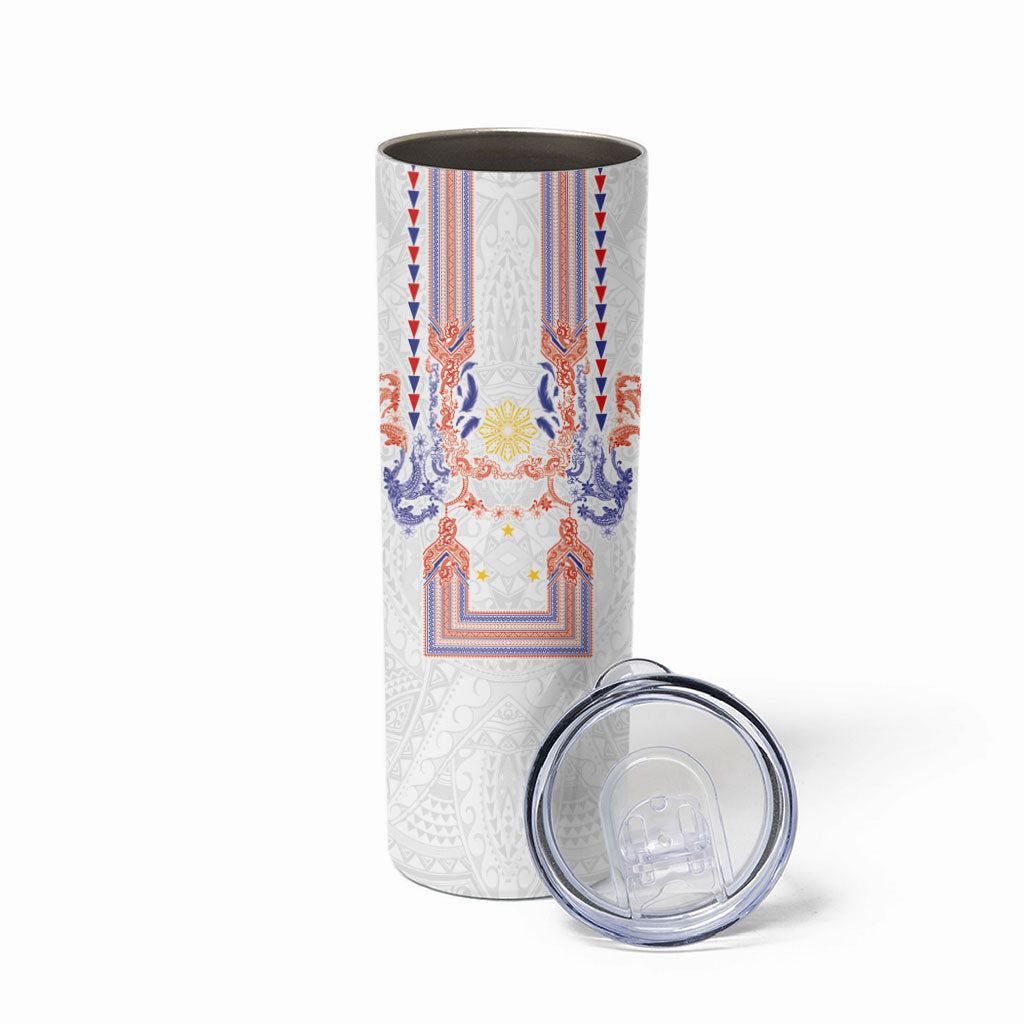 Philippines Barong Style Skinny Tumbler Polynesian Kakau Art Tattoos with Tribal Filipino Sun
