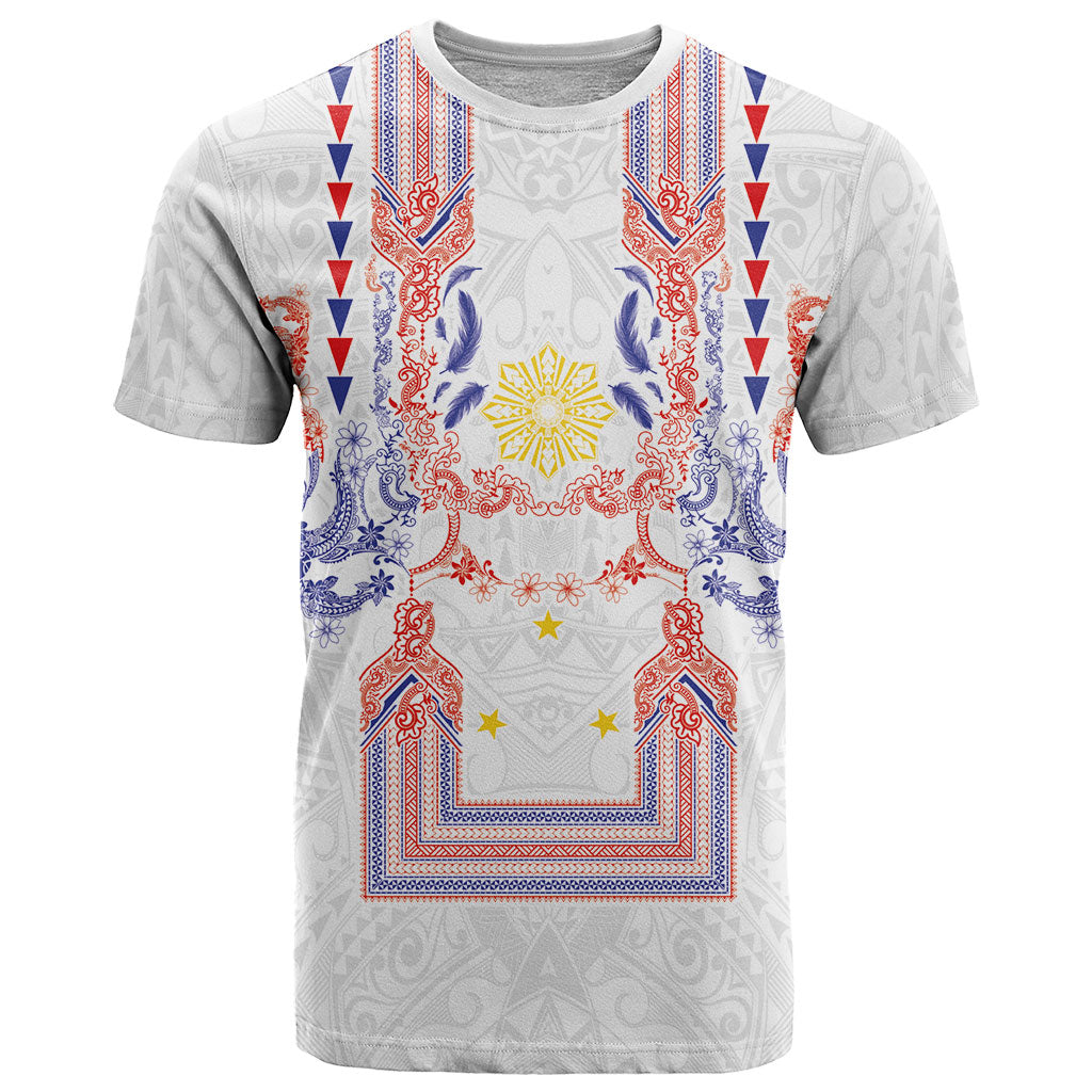Philippines Barong Style T Shirt Polynesian Kakau Art Tattoos with Tribal Filipino Sun