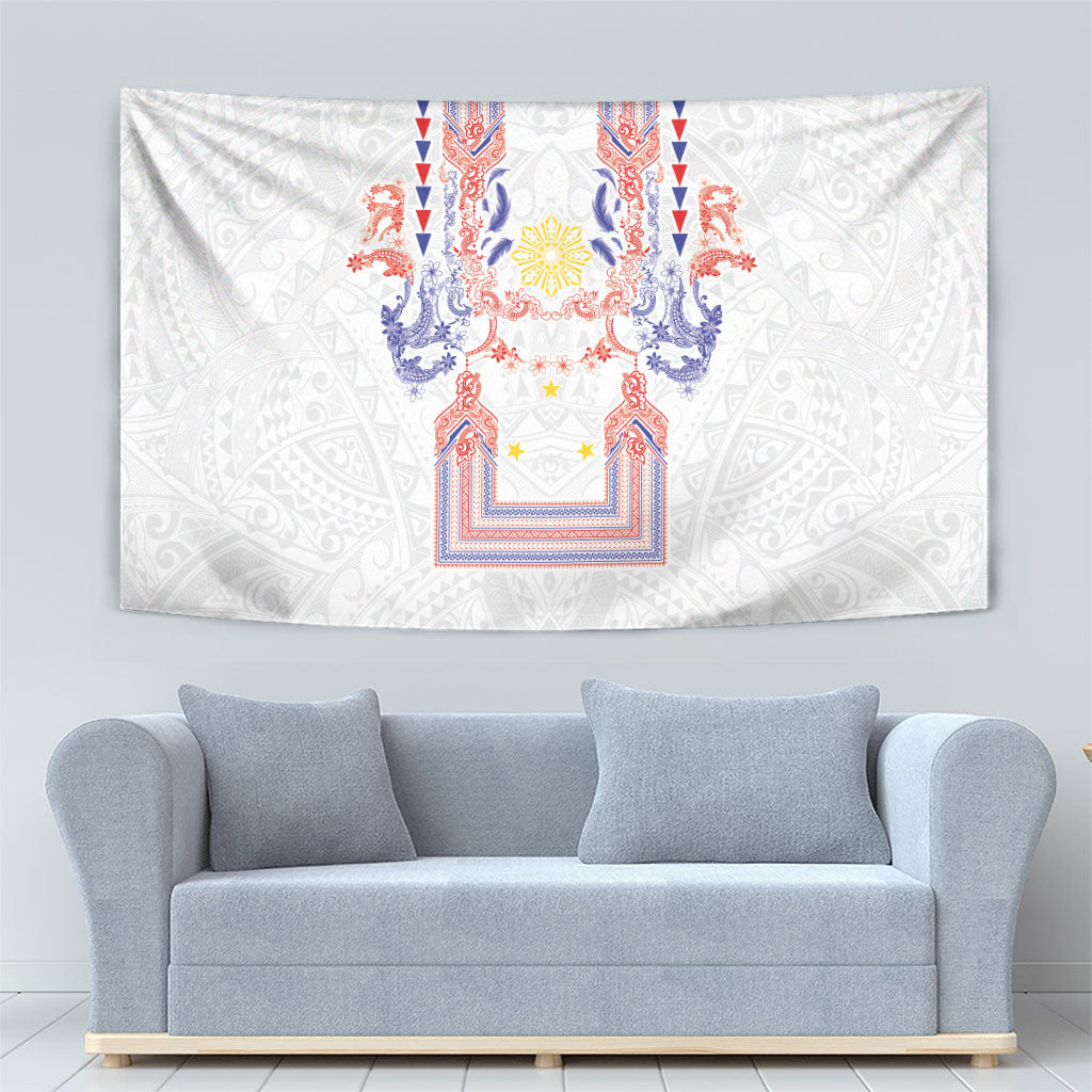 Philippines Barong Style Tapestry Polynesian Kakau Art Tattoos with Tribal Filipino Sun