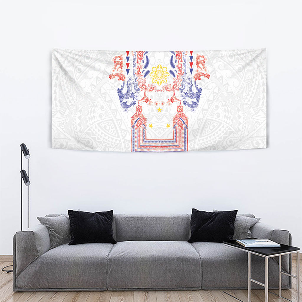 Philippines Barong Style Tapestry Polynesian Kakau Art Tattoos with Tribal Filipino Sun