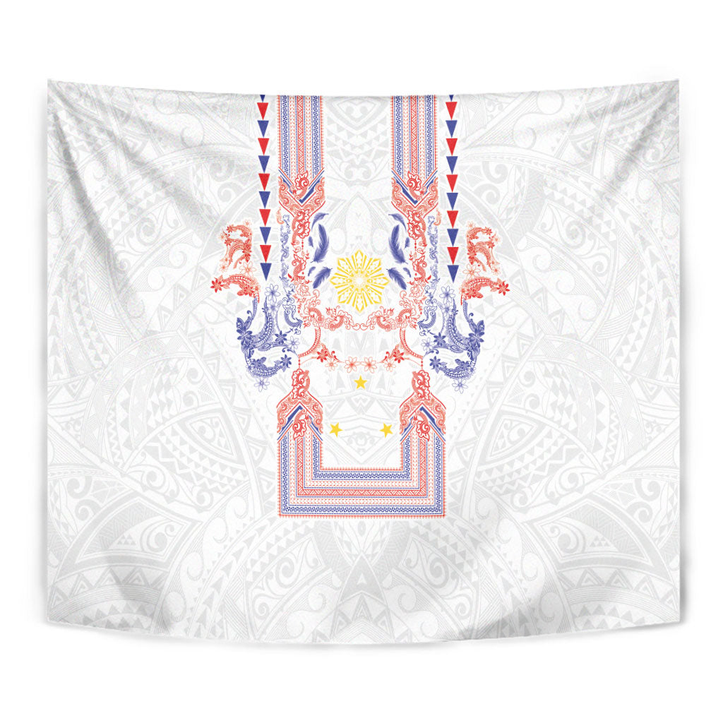 Philippines Barong Style Tapestry Polynesian Kakau Art Tattoos with Tribal Filipino Sun
