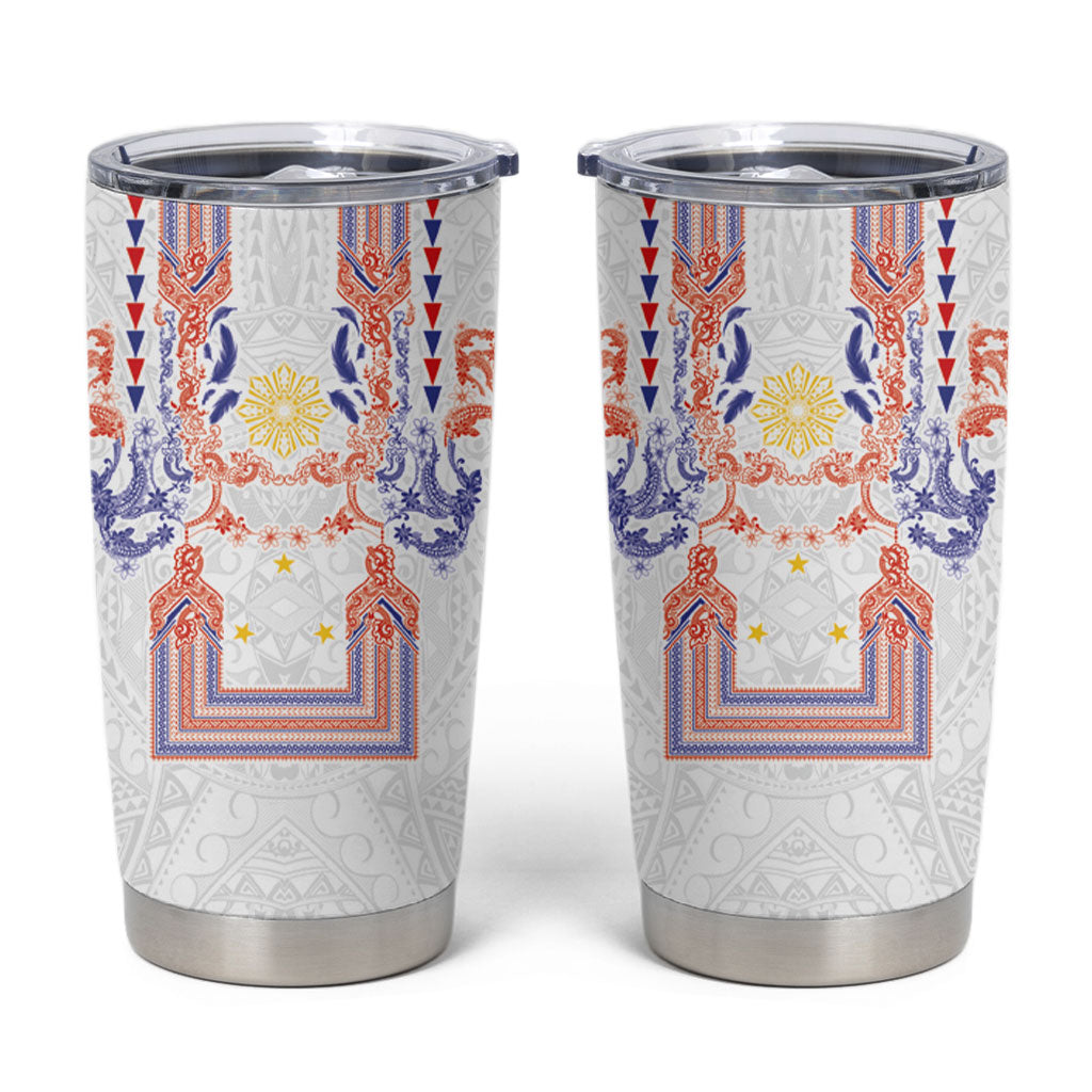 Philippines Barong Style Tumbler Cup Polynesian Kakau Art Tattoos with Tribal Filipino Sun