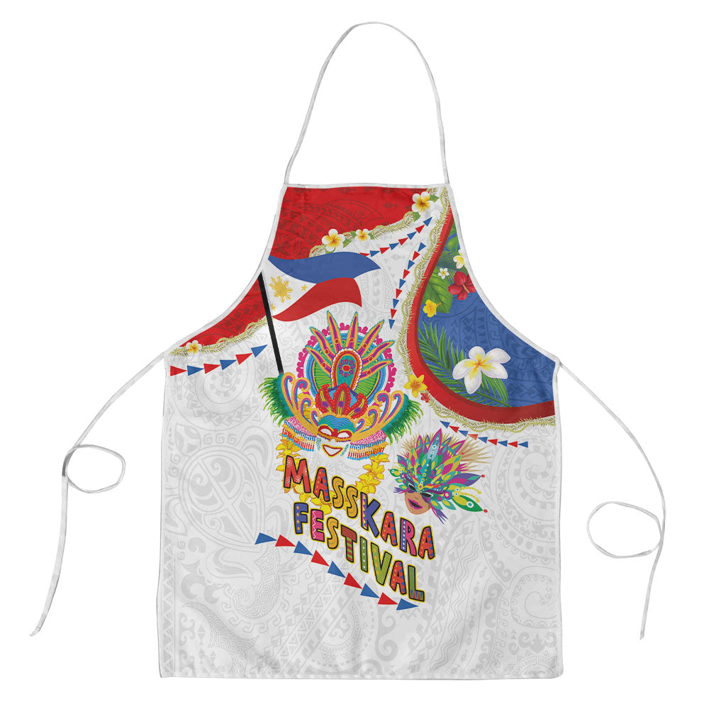 Philippines MassKara Festival Apron Smile Masks with Hawaiian Art Pattern and Tropical Plants LT03 Multicolor - Polynesian Pride