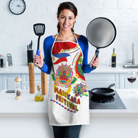 Philippines MassKara Festival Apron Smile Masks with Hawaiian Art Pattern and Tropical Plants