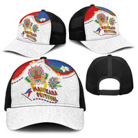 Philippines MassKara Festival Baseball Net Cap Smile Masks with Hawaiian Art Pattern and Tropical Plants