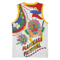 Philippines MassKara Festival Basketball Jersey Smile Masks with Hawaiian Art Pattern and Tropical Plants