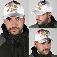 Philippines MassKara Festival Classic Cap Smile Masks with Hawaiian Art Pattern and Tropical Plants
