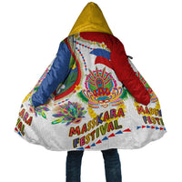 Philippines MassKara Festival Cloak Smile Masks with Hawaiian Art Pattern and Tropical Plants