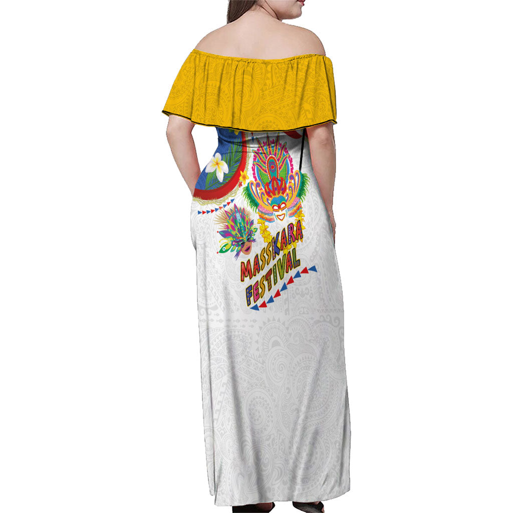 Philippines MassKara Festival Family Matching Off Shoulder Maxi Dress and Hawaiian Shirt Smile Masks with Hawaiian Art Pattern and Tropical Plants