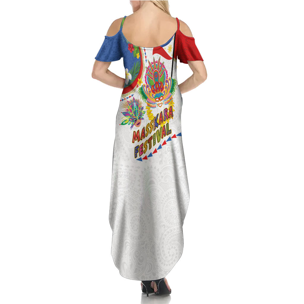 Philippines MassKara Festival Family Matching Summer Maxi Dress and Hawaiian Shirt Smile Masks with Hawaiian Art Pattern and Tropical Plants