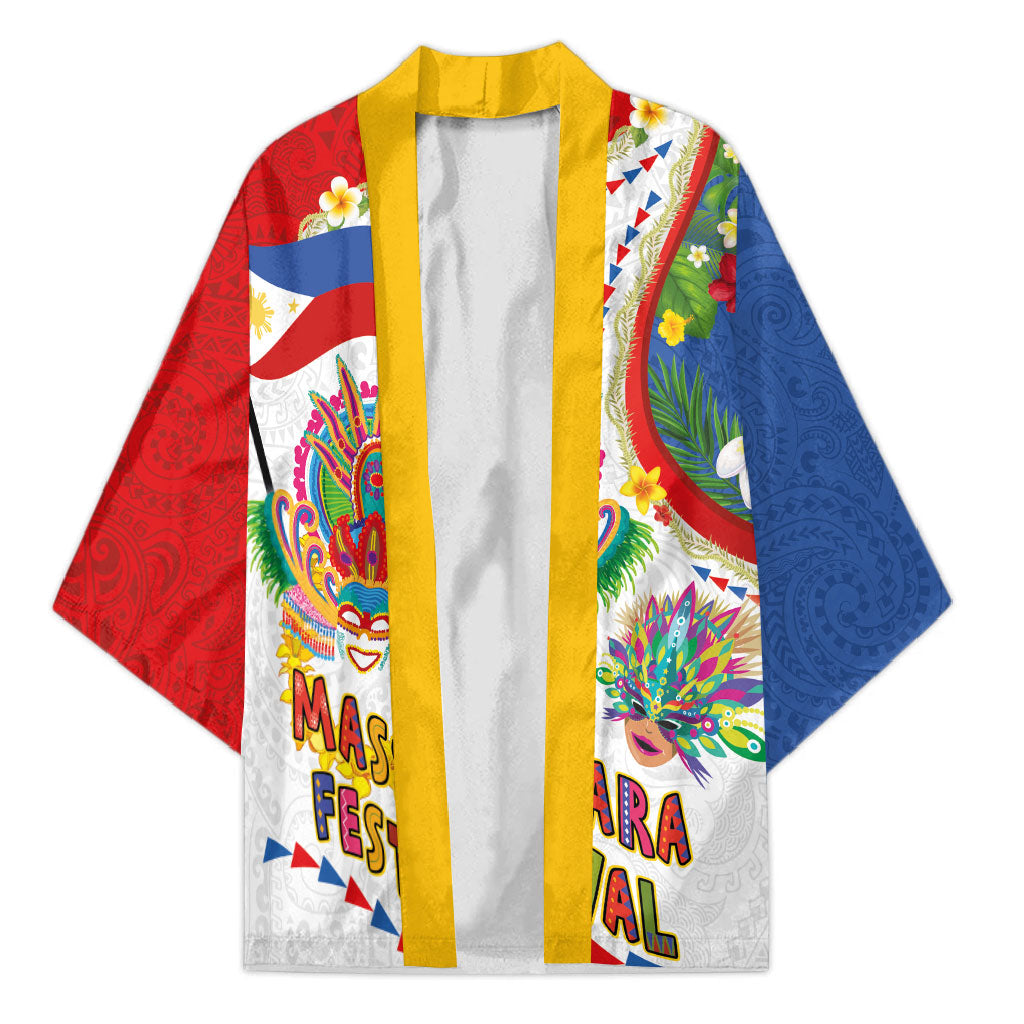 Philippines MassKara Festival Kimono Smile Masks with Hawaiian Art Pattern and Tropical Plants LT03 Unisex Multicolor - Polynesian Pride