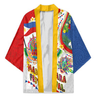 Philippines MassKara Festival Kimono Smile Masks with Hawaiian Art Pattern and Tropical Plants