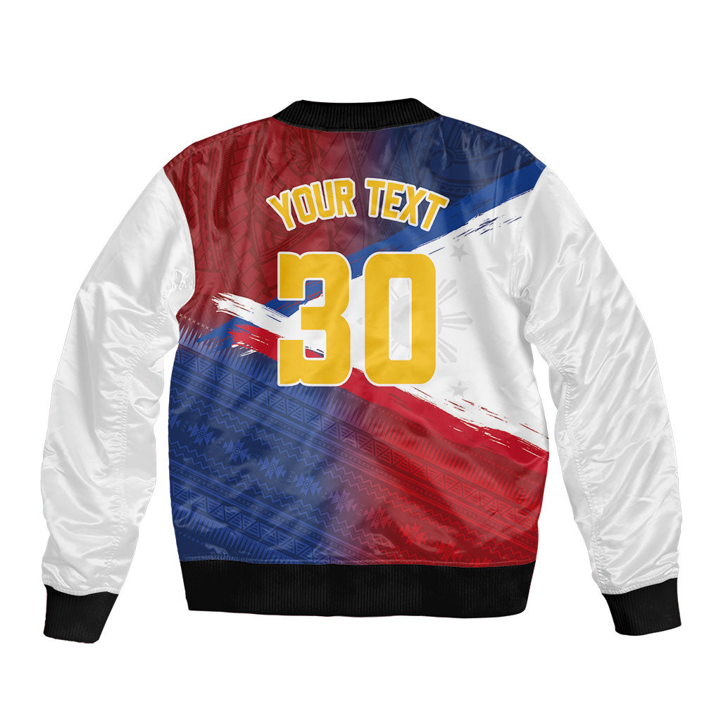 Philippines Basketball Custom Bomber Jacket Pilipinas Tribal Pattern