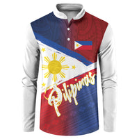 Philippines Basketball Custom Button Sweatshirt Pilipinas Tribal Pattern