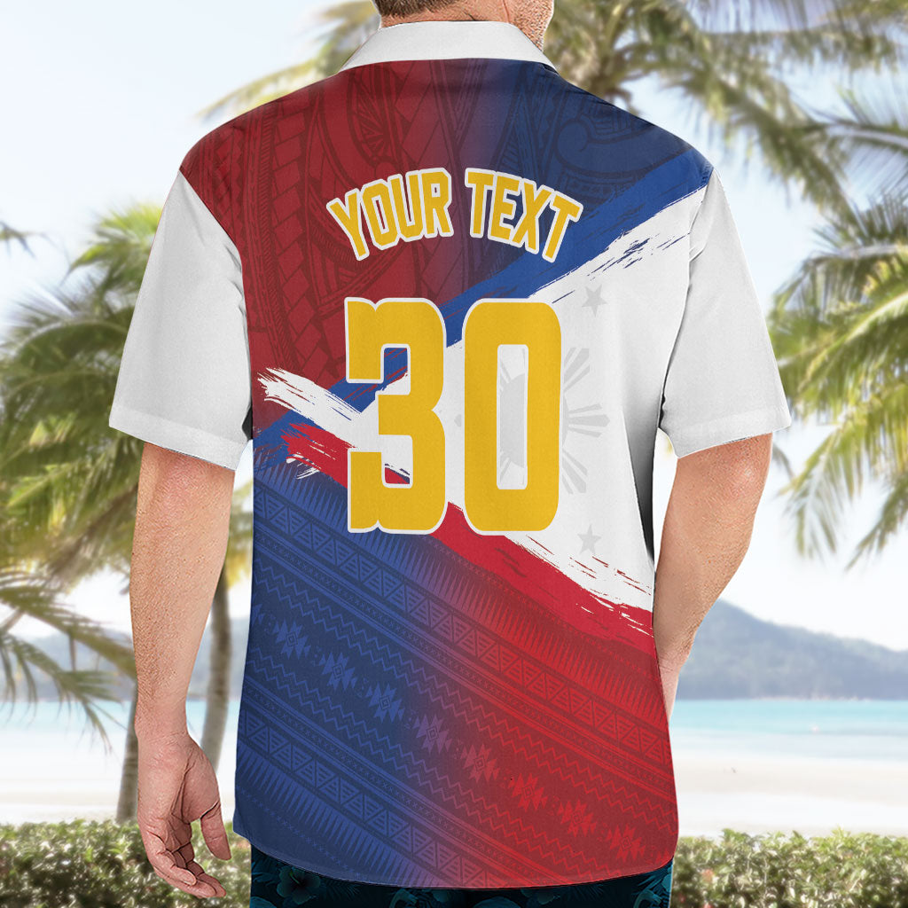 Philippines Basketball Custom Hawaiian Shirt Pilipinas Tribal Pattern