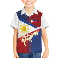 Philippines Basketball Custom Kid Hawaiian Shirt Pilipinas Tribal Pattern
