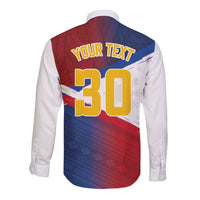 Philippines Basketball Custom Long Sleeve Button Shirt Pilipinas Tribal Pattern