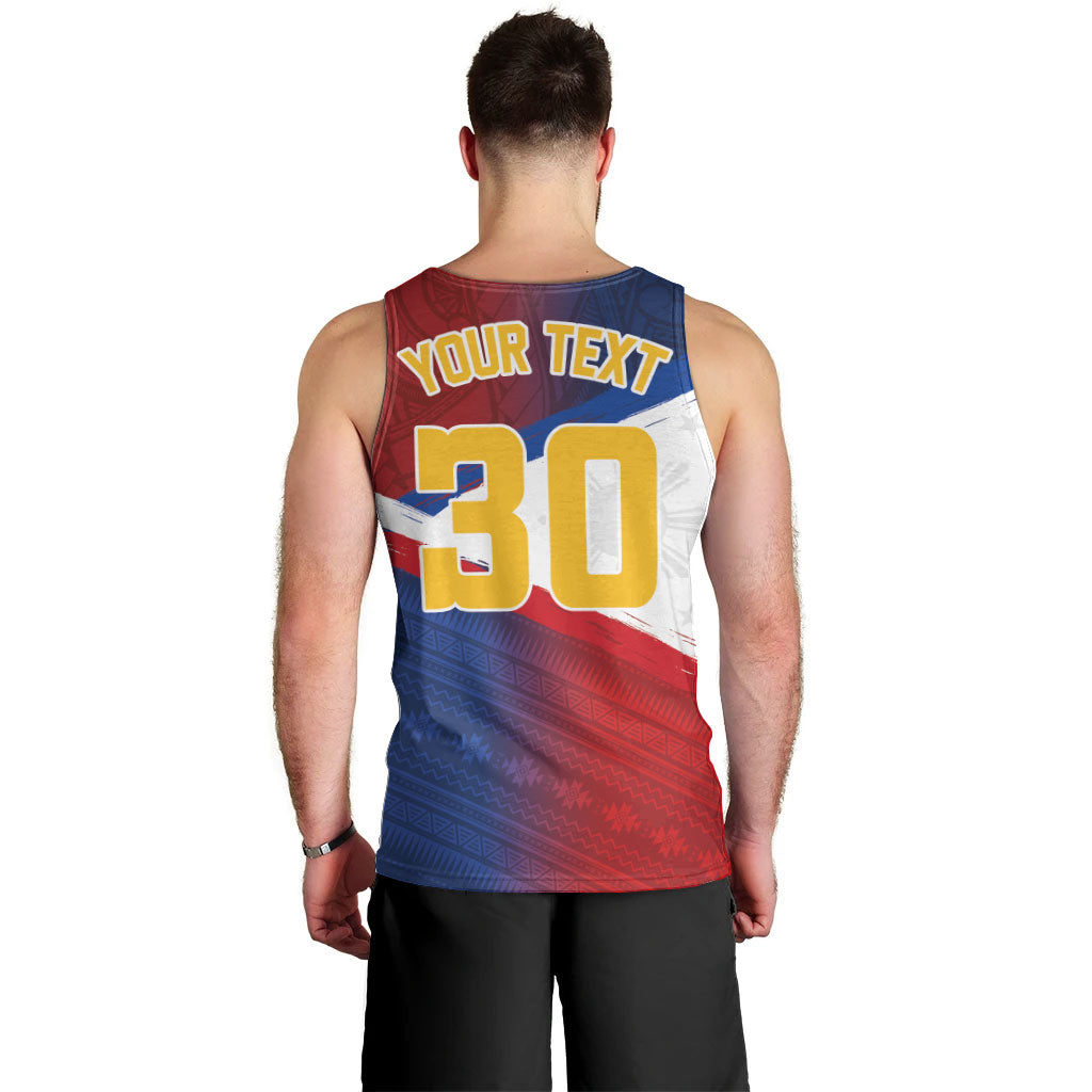 Philippines Basketball Custom Men Tank Top Pilipinas Tribal Pattern