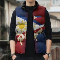 Philippines Basketball Custom Sleeveless Puffer Jacket Pilipinas Tribal Pattern
