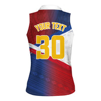 Philippines Basketball Custom Women Sleeveless Polo Shirt Pilipinas Tribal Pattern