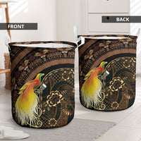 Papua New Guinea and Indonesia Batik Laundry Basket Bird of Paradise with Tribal Batik Patterns