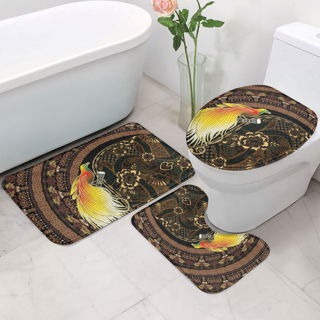 Papua New Guinea and Indonesia Batik Bathroom Set Bird of Paradise with Tribal Batik Patterns