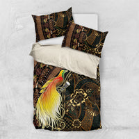 Papua New Guinea and Indonesia Batik Bedding Set Bird of Paradise with Tribal Batik Patterns