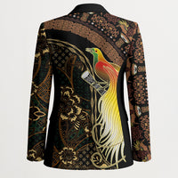 Papua New Guinea and Indonesia Batik Blazer Bird of Paradise with Tribal Batik Patterns