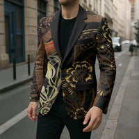 Papua New Guinea and Indonesia Batik Blazer Bird of Paradise with Tribal Batik Patterns