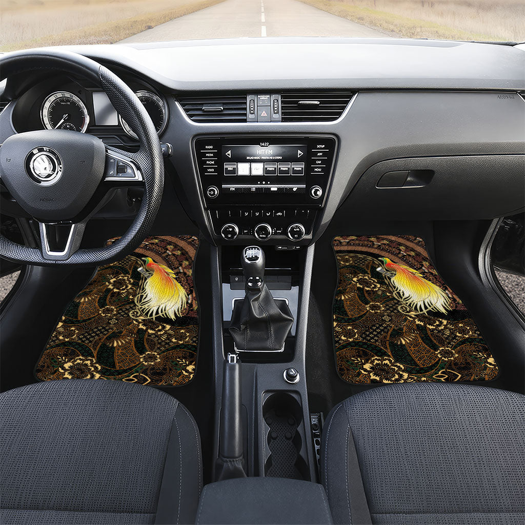 Papua New Guinea and Indonesia Batik Car Mats Bird of Paradise with Tribal Batik Patterns