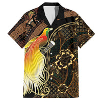 Papua New Guinea and Indonesia Batik Family Matching Long Sleeve Bodycon Dress and Hawaiian Shirt Bird of Paradise with Tribal Batik Patterns