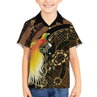 Papua New Guinea and Indonesia Batik Family Matching Mermaid Dress and Hawaiian Shirt Bird of Paradise with Tribal Batik Patterns