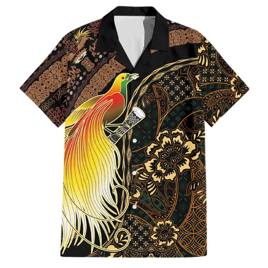 Papua New Guinea and Indonesia Batik Family Matching Tank Maxi Dress and Hawaiian Shirt Bird of Paradise with Tribal Batik Patterns