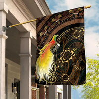 Papua New Guinea and Indonesia Batik Garden Flag Bird of Paradise with Tribal Batik Patterns