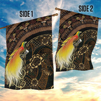 Papua New Guinea and Indonesia Batik Garden Flag Bird of Paradise with Tribal Batik Patterns