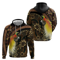 Papua New Guinea and Indonesia Batik Hoodie Bird of Paradise with Tribal Batik Patterns