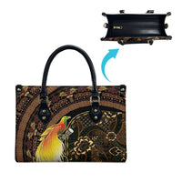 Papua New Guinea and Indonesia Batik Leather Bag Bird of Paradise with Tribal Batik Patterns