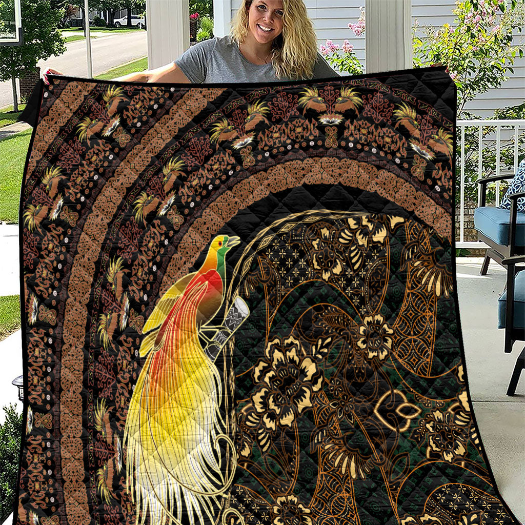 Papua New Guinea and Indonesia Batik Quilt Bird of Paradise with Tribal Batik Patterns