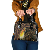 Papua New Guinea and Indonesia Batik Shoulder Handbag Bird of Paradise with Tribal Batik Patterns